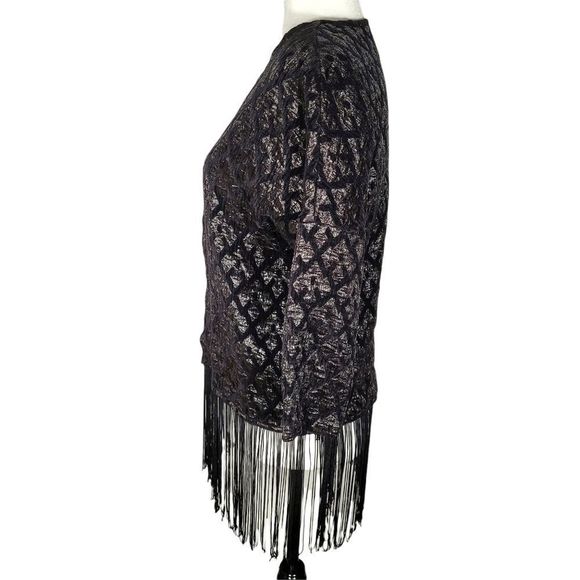 Vero Moda Fringe Jacket/Kimono Black Size Small - Picture 5 of 12